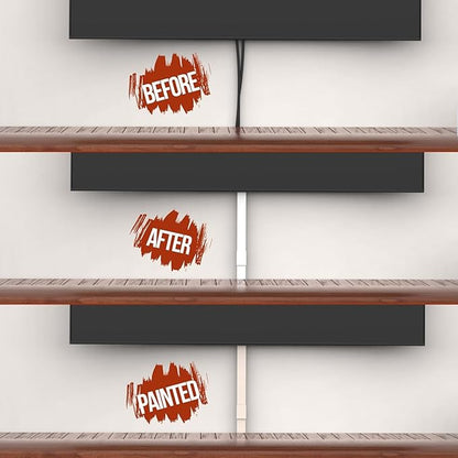 EVZA 157in Cord Hider for 1-2 Wire, Self Adhesive One-Cord Channel Cable Concealer, Paintable Cable Covers for TV Cords on Wall, Cable Raceway Kit for Extension Cord, Ethernet Cables, Speaker Wires