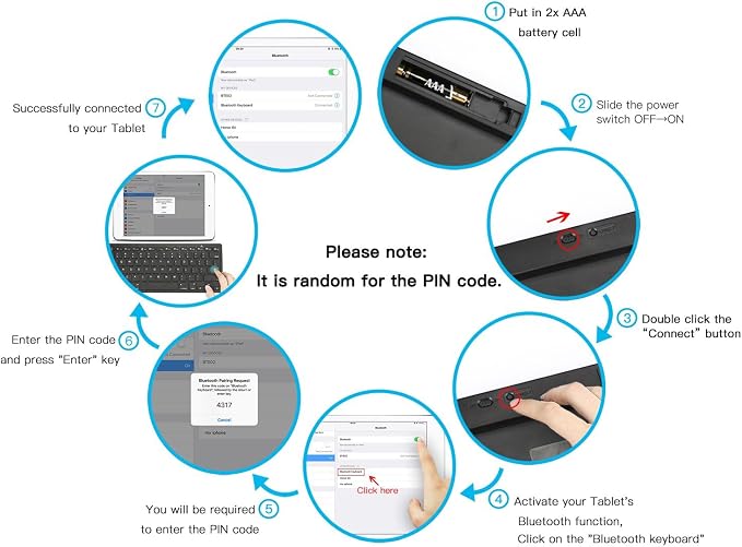 OMOTON Bluetooth Keyboard Compatible with iPad A16 11th 10th Generation, iPad 10.2 (9th/8th/7th), iPad Pro 13/12.9/11 inch, iPad Air/Mini, iPhone and More iOS Devices, Black