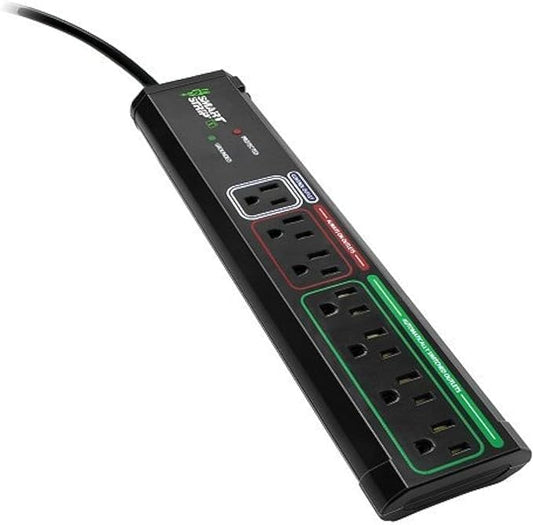 Smart Strip ECG-7MVR Energy Saving Surge Protector with Autoswitching Technology, 7 Outlet