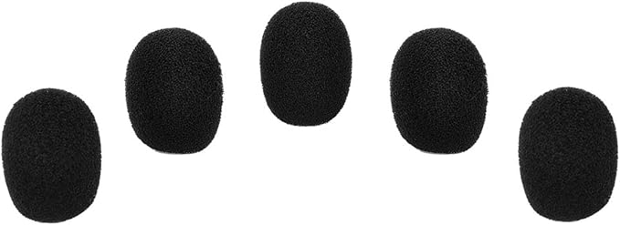 eBoot 5 Pack Mini-size Lapel Headset Microphone Windscreen, Black