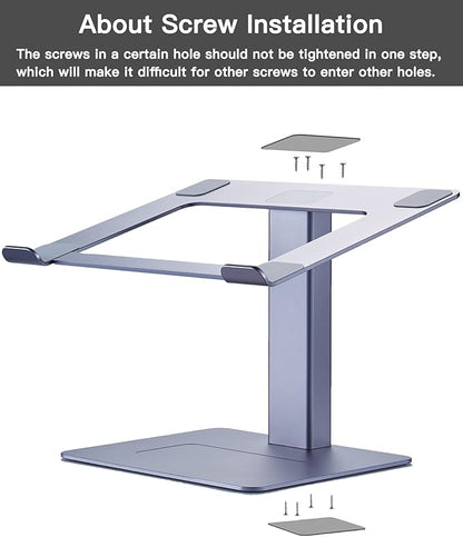 Adjustable Laptop Stand, Tall, Strong, Airflow, Suitable for 13.3-17.3 Inch Laptops, Lift Screen to Eye Level for Video Conferences