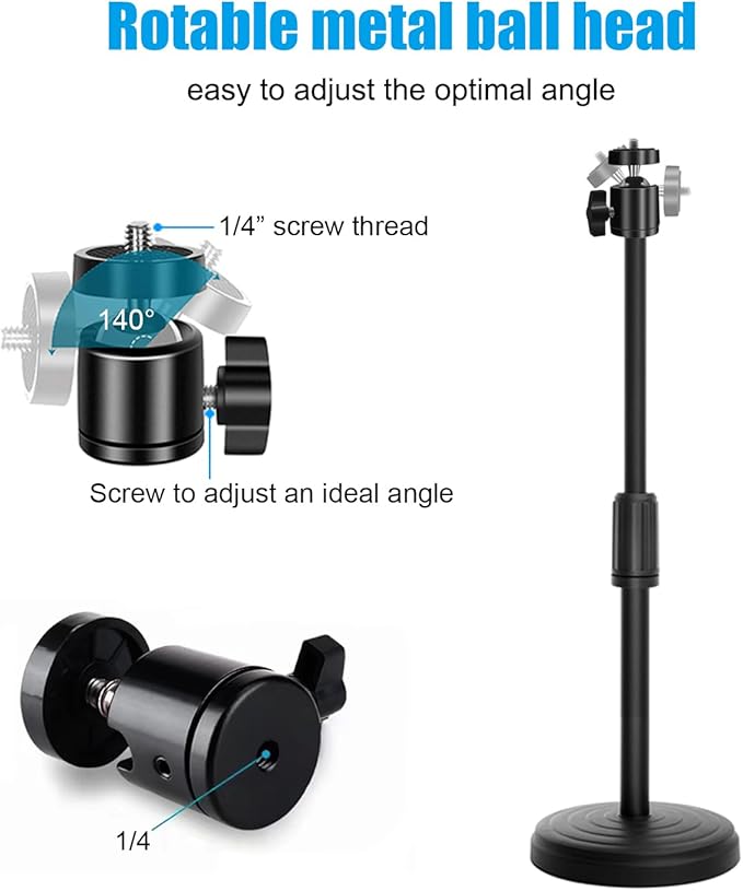 Webcam Stand for Desk, 18 Inch Webcam Tripod Computer Camera Stand with Phone Holder Desktop Web Cam Mount for Logitech C920 C922 C925e C922x C930e C930 C615 and BRIO
