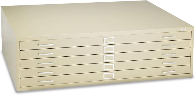 Safco Products 4998TSR Flat File for 48" W x 36" D Documents, 5-Drawer (Additional Options Sold Separately), Tropic Sand