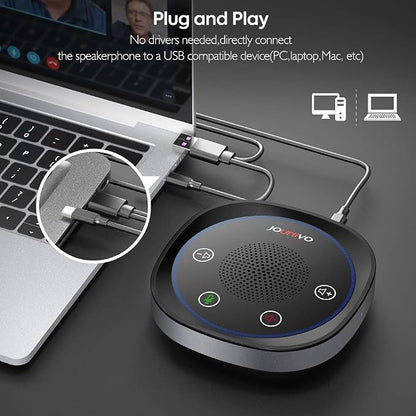 USB Speakerphone, Omnidirectional Computer Speaker with Microphone,Plug and Plays Portable Speaker with Microphone for Holding Meetings Anywhere with Immersive Sound