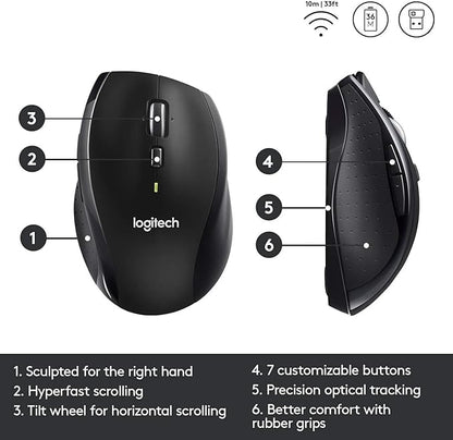 Logitech M705 Wireless Marathon Mouse (Renewed)