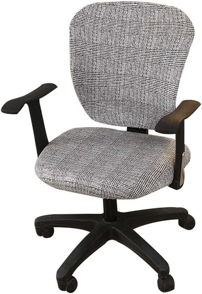 Jinzio Computer Office Chair Cover - Split Protective & Stretchable Cloth Polyester Universal Desk Task Chair Chair Covers Stretch Rotating Chair Slipcover, Charcoal Grey