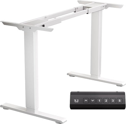 CROWNFURN Dual Motor Electric Standing Desk Frame, Height Adjustable Desk Legs for Max 70.8" Desktop, 330 LBS Capacity Sit Stand Up Base with 3 Memory Presets for Home Office, White (Frame Only)