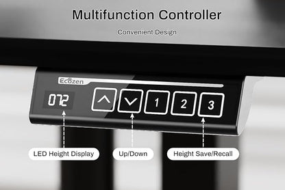 Standing Desk Electric Height Adjustable Desk 39.37 x 23.6 Inches Sit Stand up Desk, Computer Home Office Desk Memory Preset with Two-Piece Desktop (Black, 40 * 24 Inch)