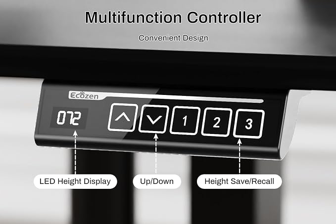 Standing Desk Electric Height Adjustable Desk 55 x 23.6 Inches Sit Stand up Desk, Computer Home Office Desk Memory Preset with Two-Piece Desktop (Black, 55 * 24 Inch)