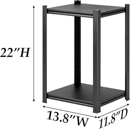 Printer Stand, Metal Shelving Adjustable Storage Shelves, printer table Office Organizer Book shelf corn shelf Industrial Shelving for office organization, black Nightstand (13.8"W×11.8"D×22"H)