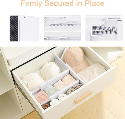 NUOOO Drawer Dividers Dresser Drawer Organizer 3 Pack Adjustable Kitchen Drawers Divider Plastic Separators for Clothes Desk Office Storage