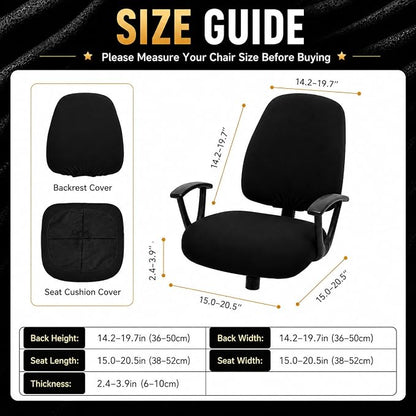 DIVA EN CAMINO DEC Stretchable Desk Office Chair Seat Covers - Universal Stretch Computer Chair Slipcover - Washable Rotating Backrest Coverings & Cushion Protectors for Dogs, Cats, Pets, Cream