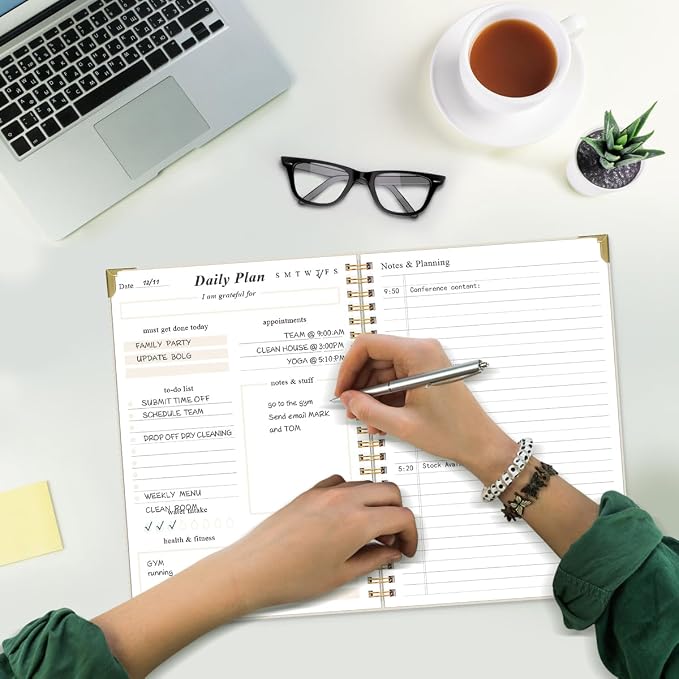 To Do List Notebook - Aesthetic Daily Planner to Easily Organize Your Tasks And Boost Productivity - Undated Planner for School or Office Supplies, 5.8" x 8.5", Beige