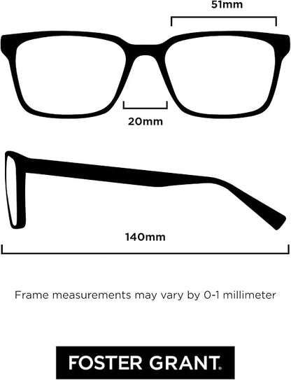 Foster Grant mens Kramer E.readers™ Reading Glasses Rectangular Blue Light Filtering Glasses