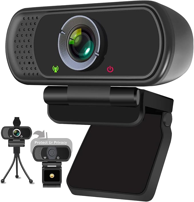XPCAM HD 1080p Webcam with Microphone,USB Web Camera for Computer PC Laptop | PC Webcam with Cover/Tripod,110°FOV Wide Angle,Plug&Play Streaming Computer Camera for Laptop Mac Zoom,Teams,Twitch Gaming