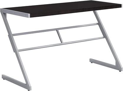 Monarch Specialties Simple Modern Study Laptop Table for Home & Office Computer Desk-Z-Shaped Metal Leg, 48" L, Cappuccino