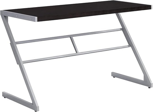 Monarch Specialties Simple Modern Study Laptop Table for Home & Office Computer Desk-Z-Shaped Metal Leg, 48" L, Cappuccino
