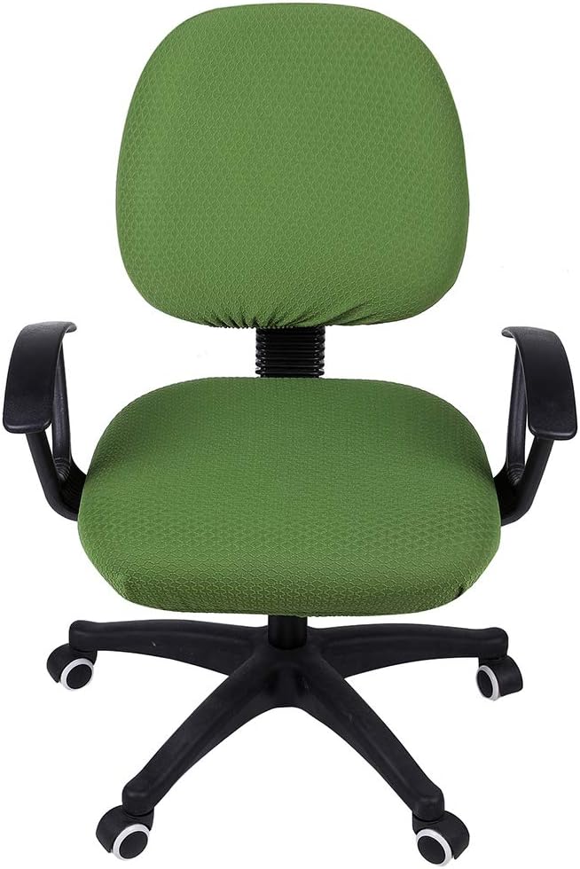 Smiry Stretch Jacquard Office Computer Chair Covers, Removable Washable Universal Desk Rotating Chair Slipcovers Protector, Seat + Backrest Cover, Olive Green