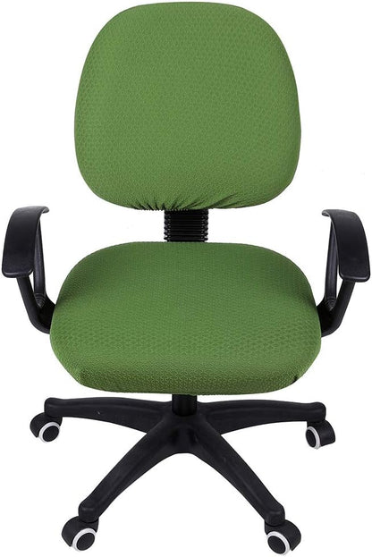 Smiry Stretch Jacquard Office Computer Chair Covers, Removable Washable Universal Desk Rotating Chair Slipcovers Protector, Seat + Backrest Cover, Olive Green