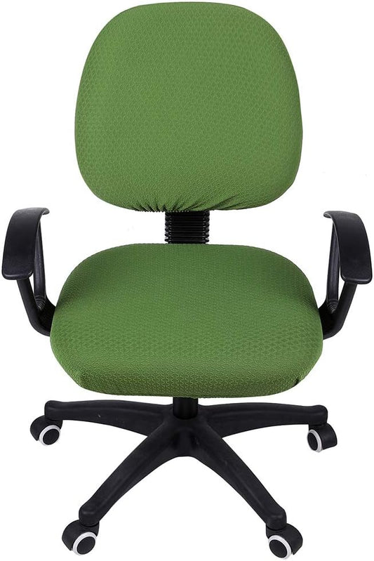 Smiry Stretch Jacquard Office Computer Chair Covers, Removable Washable Universal Desk Rotating Chair Slipcovers Protector, Seat + Backrest Cover, Olive Green