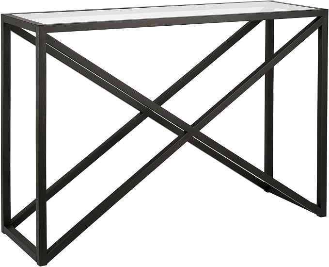 Calix 42'' Wide Rectangular Console Table in Blackened Bronze