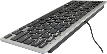iKKEGOL Mini USB Slim Wired 78 Key Small Super Thin Compact Keyboard for Desktop Laptop PC Win 7 Mac (Black with Silver)