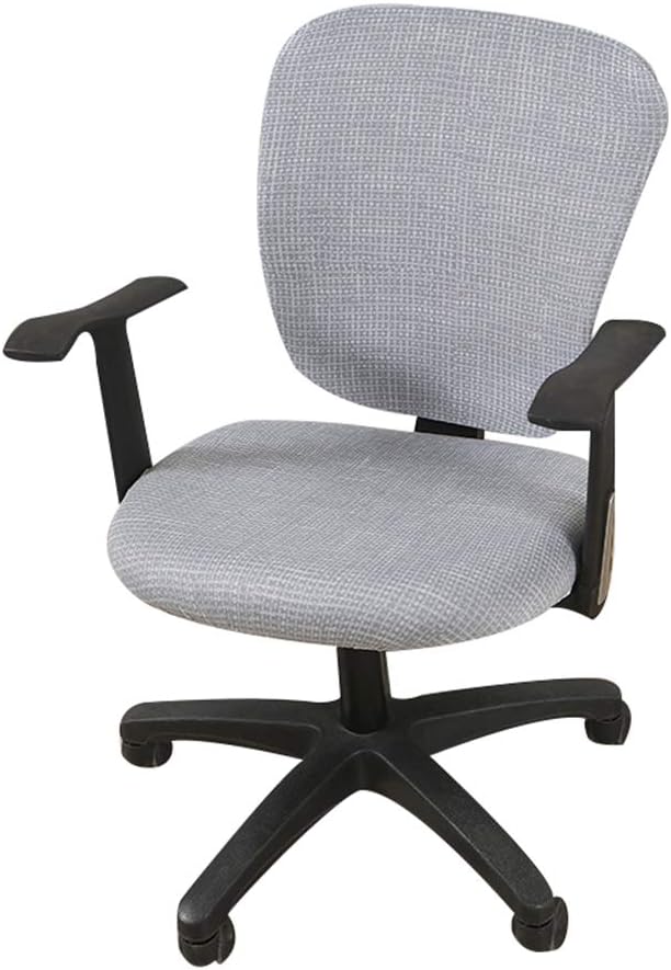 Jinzio Computer Office Chair Cover - Split Protective & Stretchable Cloth Polyester Universal Desk Task Chair Chair Covers Stretch Rotating Chair Slipcover, Light Grey