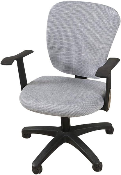 Jinzio Computer Office Chair Cover - Split Protective & Stretchable Cloth Polyester Universal Desk Task Chair Chair Covers Stretch Rotating Chair Slipcover, Light Grey