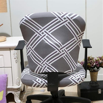 Jinzio Computer Office Chair Cover - Split Protective & Stretchable Cloth Polyester Universal Desk Task Chair Chair Covers Stretch Rotating Chair Slipcover, Smoky Grey