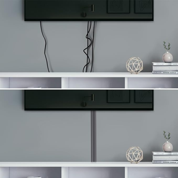 ZhiYo TV Cord Cover for Wall, 31.5 inch Cable Concealer, Cord Hider for Wall Mounted TV, Paintable Wall Cable Cover to Hide Wires, Grey Cable Raceway Kit, 2X L15.8in W1.5in H0.75in