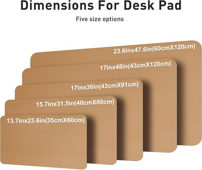 Aothia Faux Leather Desk Mat for Keyboard & Mouse (Khaki, 31.5" x 15.7") | Large desk mat for keyboard, mouse and laptop, creating a clean, organized workspace for work, study and everyday use