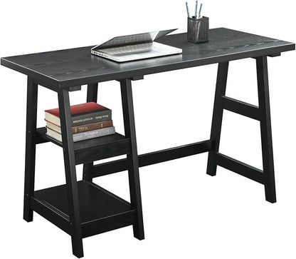 Convenience Concepts Trestle Desk, Black