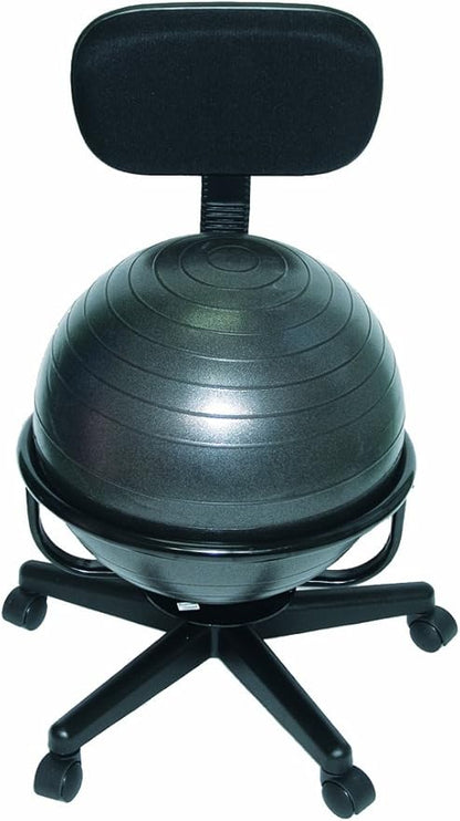 CanDo Metal Ball Chair - Inflatable Ergonomic Active Seating Exercise Ball Chair with Air Pump for Home, Office, and Classroom