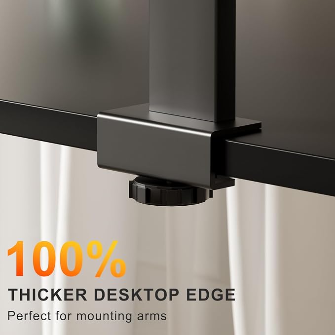 WALKINGDESK 48x24 Inches Whole Piece Electric Standing Desk, Seamless One Piece Height Adjustable Sit to Stand up Desk for Home Office, Ergonomic Computer Workstation, Black