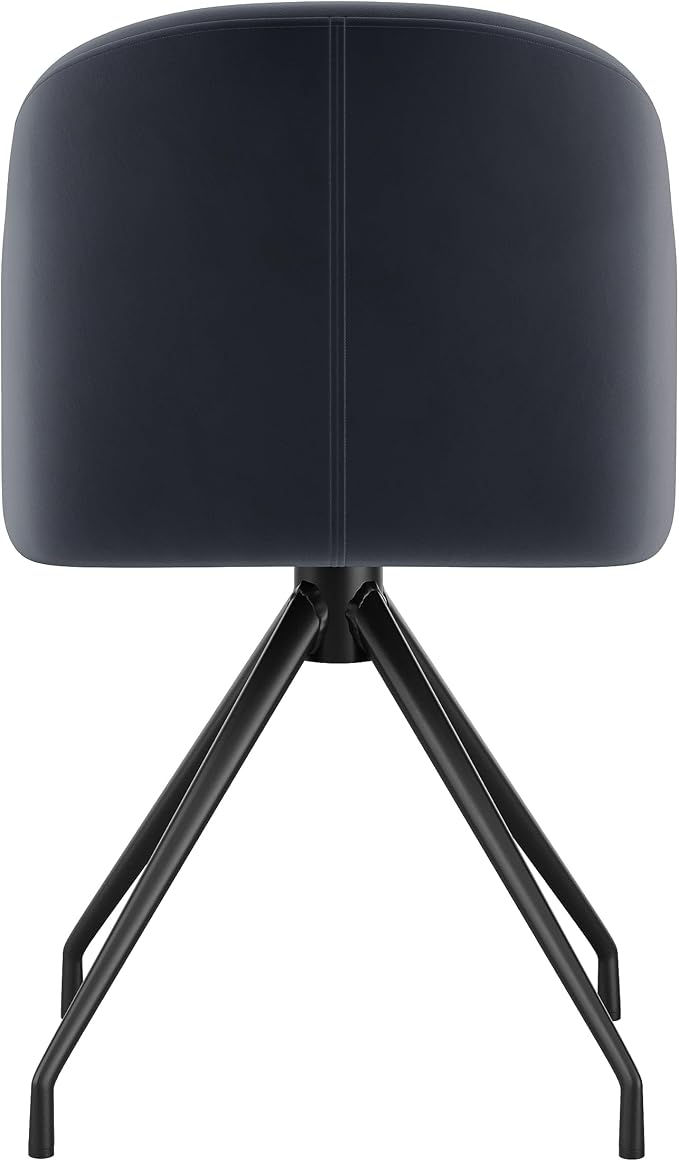 Martha Stewart Sora Stationary Swivel Task Chair with Sloped Arms for Home Office in Gray Velvet with Oil Rubbed Bronze Frame
