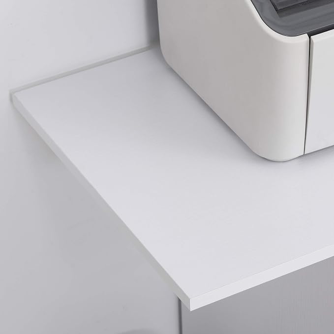 Vinsetto Mobile Printer Stand, Rolling File Cabinet Cart with Wheels, Adjustable Shelf, Drawer and CPU Stand, White