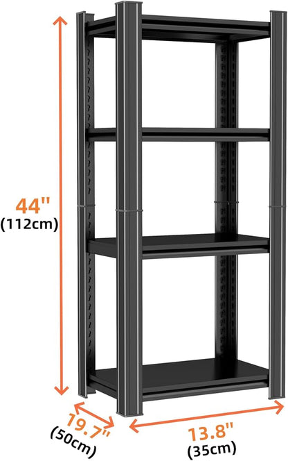 Printer Stand, Heavy Duty 4-Tier Steel Shelving Unit with Storage, Large Adjustable Printer Table - Ultimate Office & Home Office Storage Organizer 44" H X 19.7" W X 13.8" D, Black