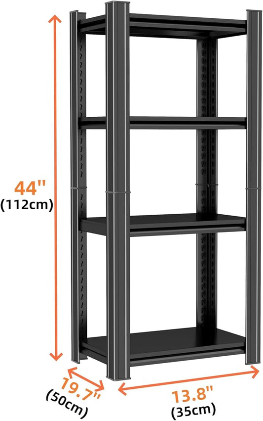 Printer Stand, Heavy Duty 4-Tier Steel Shelving Unit with Storage, Large Adjustable Printer Table - Ultimate Office & Home Office Storage Organizer 44" H X 19.7" W X 13.8" D, Black