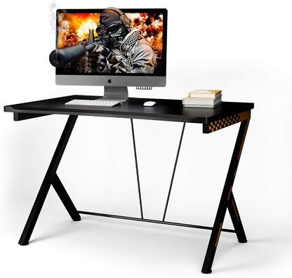 Tangkula 46" Gaming Desk PC Computer Desk, Home Office Study Writing Table for Small Space, Black Gamer Workstation
