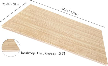 QLLY One-Piece Wood Tabletop, Replacement Board Desktop, Universal Countertop for Table and Workstation (Natural, 47.2x23.6 inch)