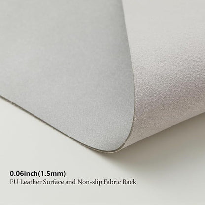 Large Desk Mat - 47.2"x 17" Non-Slip PU Desk Pad for Office and Home - Ideal for Large Mouse Pad and Desk Mats on Top of Desks(Silver)