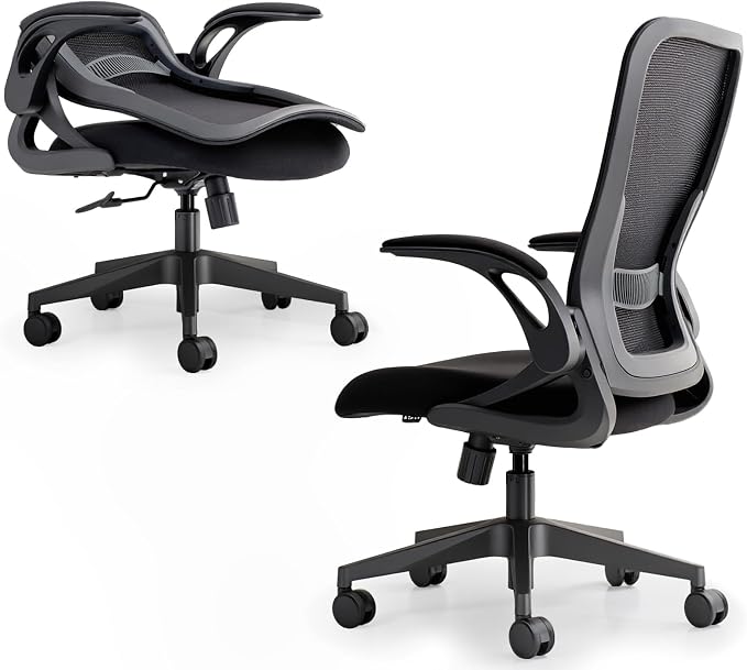 Tervo Model U Folding Office Chair Ergonomic Mesh Computer Chair for Small Room Adults Kids