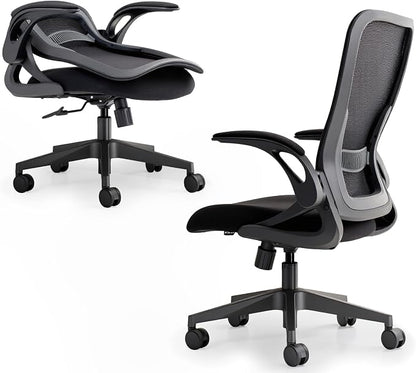Tervo Model U Folding Office Chair Ergonomic Mesh Computer Chair for Small Room Adults Kids