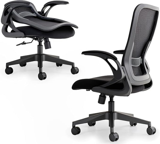 Tervo Model U Folding Office Chair Ergonomic Mesh Computer Chair for Small Room Adults Kids