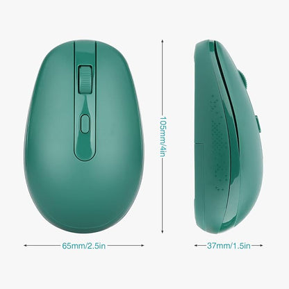 Rii Wireless Mouse RM700 2.4G Silent Computer Mouse with USB Nano Receiver for Laptop,PC,Mac,Chromebook,Windows (Green)