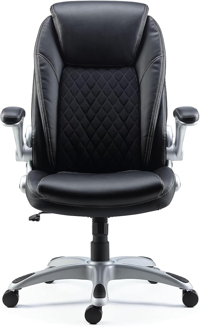 STAPLES Sorina Bonded Leather Chair - Adjustable Office Chair with Plush Padding, Provides Lumbar, Arm and Head Support, Perfect Desk Chair for The Modern Office