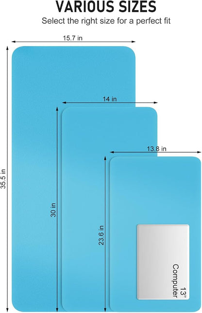 Desk Pad, 30" x 14" PU Leather Non-Slip Desk Mat Large Mouse Pad for Desktop, Waterproof Laptop Computer Writing Mat for Office, Home, Work, Gaming, Aqua Blue