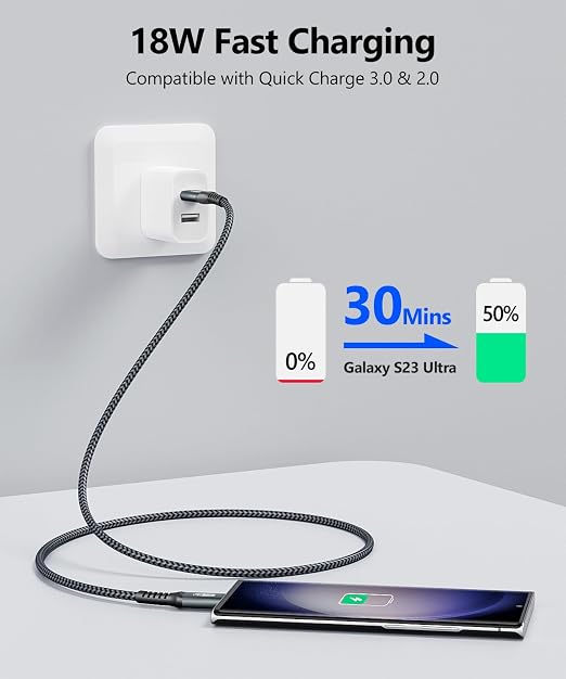 SUNGUY 10Gbps Android Auto USB C Cable, 1.5FT 3A USB 3.1 Gen 2 Fast Charge & Data Transfer USB C CarPlay Cable, Compatible with iPhone 15/15 Pro Max, Samsung T7, Galaxy S23 S22 Ultra Note 20, SSD