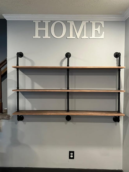 HDDFER Floating Shelves for Wall Bookshelf Industrial Pipe Shelving Shelves Natural Wood Planks 60 inch Rustic Wall Shelves Hanging Bookshelves Farmhouse Kitchen Shelving