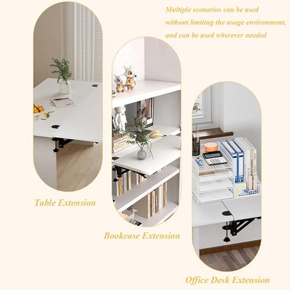 Under Desk Keyboard Tray Support Bracket Adjustable Desktop Extension Board Stand Clamp-on Keyboard Holder Arm Rest Tray Extension Plate Support Rack for Desk, NO Board/Tray, 1 Set (Style02-White)
